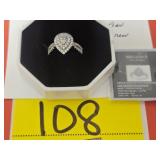1 CARAT OF LAB DIAMONDS IN STERLING SILVER. PEAR