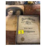ANTIQUE STUDENT CERTIFICATE, MOTHER & BABY
