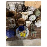 BASKETS, TEAPOTS, BRASS? STAND