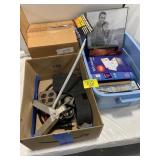 PICTURE FRAMES IN TOTE, BOX OF 1970S MOTOR TREND