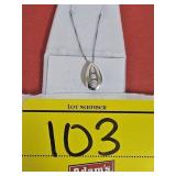 14KT WHITE GOLD 3-DIAMOND NECKLACE...VERIFIED BY