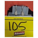 14KT WHITE GOLD EARRINGS WITH REAL DIAMONDS AND