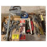 FLAT W/ WRENCHES, HAMMERS, SPRAY GUN, SCREWS, ETC