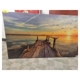 49'X30' ARTWORK OF A DOCK AT SUNSET