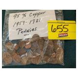 BAG OF 95% COPPER PENNIES