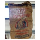 ANTIQUE NORTH DAKOTA POTATOES POLAR BEAR BURLAP