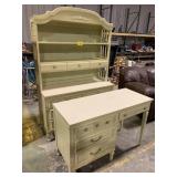 DIXIE BRAND WOODEN HUTCH & MATCHING DESK FRENCH