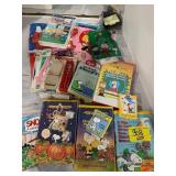 GROUP OF SNOOPY COLLECTIBLES - SEALED VHS TAPES,