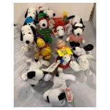 GROUP OF SNOOPY THEMED PLUSH OF ALL KINDS