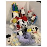 GROUP OF SNOOPY THEMED PLUSH OF ALL KINDS