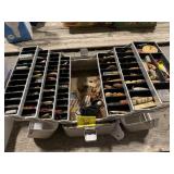METAL FISHING TACKLE BOX & CONTENTS