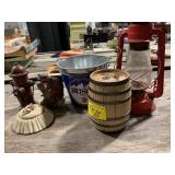 BARN LANTERN, JACK DANIELS BANK, BEER BUCKETS,