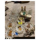 FAMILY MILK GLASS PLATES, TUMBLERS, BEER FUND