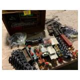 #666 METAL TRAIN W/ CARS & TRACK, PLASTIC TRAIN