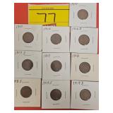 (10) WHEAT PENNIES...1910, 1916, 1916-D, 1917-S,