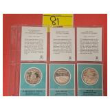 (3) SOLID FRANKLIN BRONZE/PROOF COINS...1969 50TH