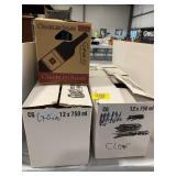 5 BOXES OF GLASS WINE BOTTLES