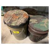 4 CAMO TOPPER BUCKET STOOLS