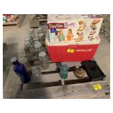 EASY BAKE OVEN, COOLER, CANNING JARS, BUD LITE