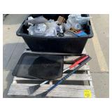 TOTE FULL OF POOL SUPPLIES OF ALL KINDS, ICE