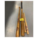 4 WOODEN LOUISVILLE SLUGGER & ETC BASEBALL BATS