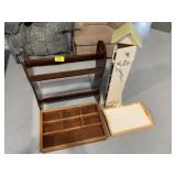 WOOD QUILT RACK, TRAY, WOODEN SHADOWBOX, IVY