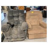 UPHOLSTERED ROCKER, GREY UPHOLSTERED AS IS