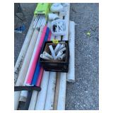 LARGE GROUP OF PVC PIPING & SCRAPS, POOL NOODLE