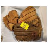 GROUP OF VINTAGE BASEBALL GLOVES
