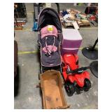 WOODEN DOLL BED, MACLAREN STROLLER, YAMAHA SMALL