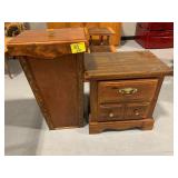 WOODEN TRASHBIN, WOODEN NIGHT STAND