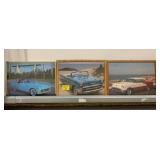3 FRAMED CAR PRINTS