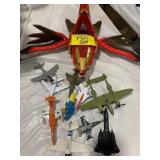 GROUP OF TOY FIGHTER JET PLANES OF ALL KINDS