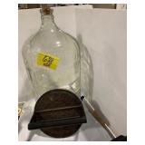 NORPRO CAST IRON BACON PRESS, LARGE GLASS WINE