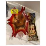 ART GLASS DISH, MCM TRINKET DISH