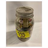 JAR OF ANTIQUE BUTTONS