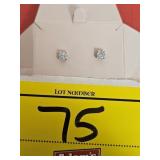 14KT CLUSTER DIAMOND WHITE GOLD EARRINGS.