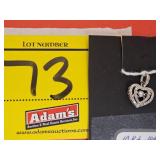 10KT WHITE GOLD DOUBLE DIAMOND HEART WITH