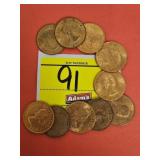 (10) UK ONE PENNY COINS