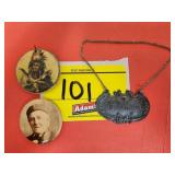 VINTAGE BOURBON TAG, RED MEN'S SELOCTA SOUVENIR,
