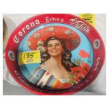 CORONA ESTRA Y VICTORIA METAL BEER TRAY