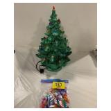 16' TALL CERAMIC CHRISTMAS TREE W/ BASE, BAG OF