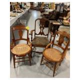 3 WOODEN ACCENT CHAIRS