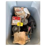 TOTE OF VINTAGE AUTO PARTS