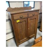 58' TALL CARVED WOOD ANTIQUE PORCELAIN KNOB
