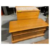 FLOWER THEMED WOOD TOY TRUNK, WOODEN STORAGE BOX