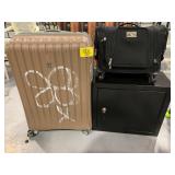 SUITCASES, METAL WALL SAFE W/ KEY