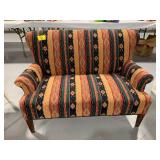 AZTEC UPHOLSTERED PRINT 2-SEATER BENCH