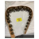 STRAND OF ANTIQUE BRASS SLEIGH BELLS