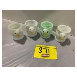 SET OF 4 OPALEX MARKED GLASS EGG CUPS